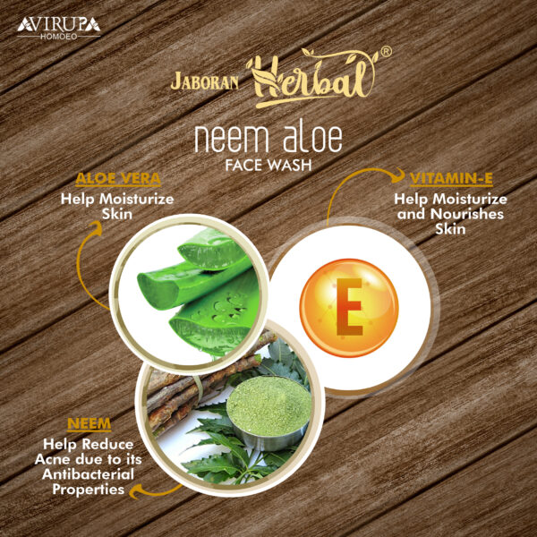 Neem Aloe Face Wash for Acne and Pimples with Neem & Aloe Vera - Image 3